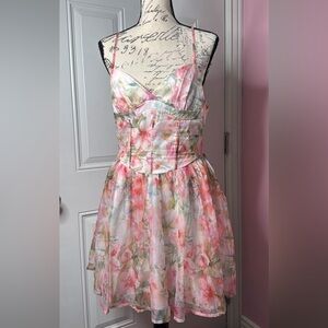 A Line Flattering Flirty Floral Strap Dress